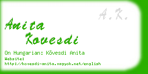 anita kovesdi business card